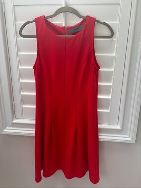 Wells Grace Fit and Flare Poppy Red Shift Dress Florentine Pleated Size S